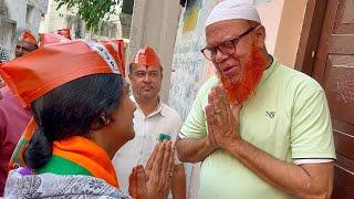 BJP Madhavi Latha Door to Door Campaign at Azampura Old City | Hyderabad MP Madhavi Latha vs Owaisi