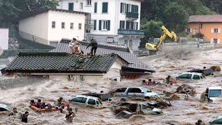 Mass Evacuation in Switzerland! Flash flood destroyed homes and cars, The Whole World is Shocked!
