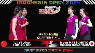 Li / Luo (CHN) vs Matsumoto / Nagahara (JPN) | Indonesia Open 2024 Badminton