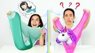 SLIME POR TELEPATIA ENTRE MÃE E FILHA  Desafio com a mamãe (Twin Telepathy  Slime Challenge)