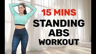 15 Mins STANDING ABS Workout (Intense & No Equipment)