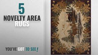 Top 10 Novelty Area Rugs [2018 ]: Oak Deer Novelty Lodge Pattern Brown Rectangle Area Rug, 4' x 5'