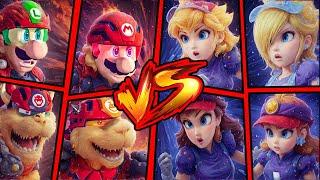 TEAM MARIO, LUIGI, BOWSER, BOWSER JR. VS TEAM PEACH, ROSALINA, DAISY, PAULINE Strikers Battle League