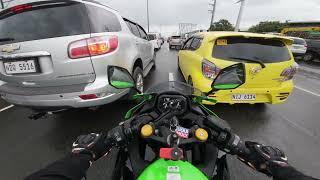 ASMR: Lane Splitting with Kawasaki Ninja ZX4RR along NLEX during holiday rush traffic