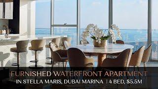 FURNISHED WATERFRONT 4-BED APARTMENT IN STELLA MARIS, DUBAI MARINA | $5,5M