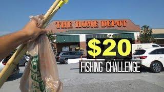 $20 Homemade Fishing Rod Challenge!! (Surprising!) Home Depot!