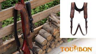 TOURBON Backpack Style Rifle Sling with Swivels, Double Shoulder Strap with Pocket Knife Pouch