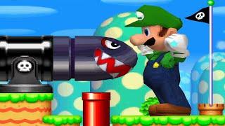 New Super Mario Bros DS All 18 Secret Exit Locations (Luigi - No Damage)