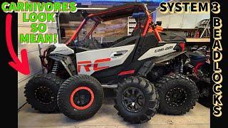 CAN AM MAVERICK SPORT XRC GETS NEW SHOES! MAXXIS CARNIVORES ON SYSTEM 3 BEADLOCKS! GOODBYE CRYPTIDS!