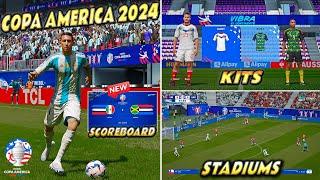 COPA AMERICA USA 2024 | EA SPORTS COPA AMERICA 2024 - ALL STADIUMS - KITS - SCOREBOARD