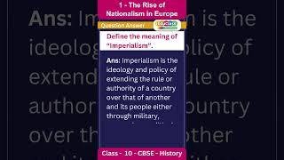The Rise of Nationalism in Europe | 10 Minutes Rapid Revision | Class 10th History - Questions