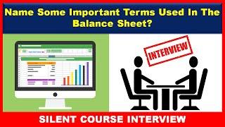 Name Some Important Terms Used In The Balance Sheet | Accounting Job interview