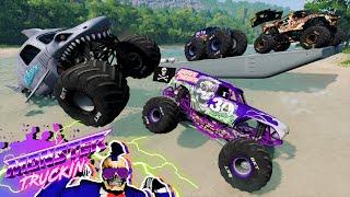 Monster Jam INSANE Racing, Freestyle and High Speed Jumps #17 | BeamNG Drive | Grave Digger