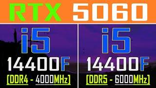 4000Mhz (DDR4) vs 6000Mhz (DDR5) || INTEL i5 14400F + RTX 5060 || RAM TEST ||