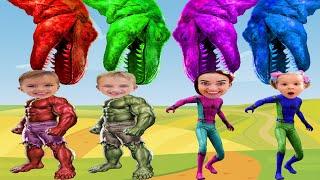 Vlad and Niki Wrong Heads Top Superheroes - Wrong Superheroes Puzzle vs dinosaurus