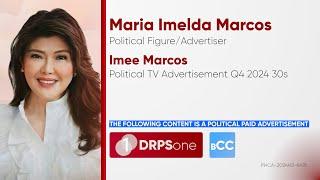 Imee Marcos Political TV Ad Q4 2024 30s [BCC]