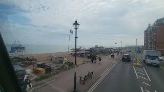 Ride on a vintage bus in Deal in Kent past Deal Castle to Walmer Green