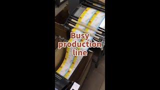 Busy self-adhesive label printing production line