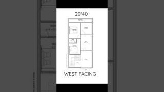 20*40 WEST FACE HOUSE PLAN.