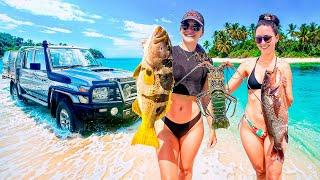 Epic Remote Beach Adventure: 4WDing, Fishing & Spearfishing with the Crew + Campfire Feast