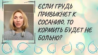 Если грудь привыкнет к сосанию, то кормить будет не больно?