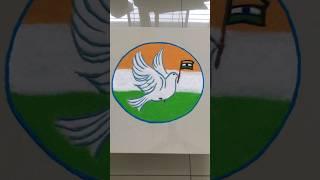 Flying high on wings of independence #independenceday #15august #india #shorts #rangoli #bird