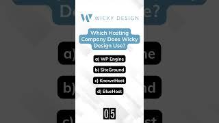 Which Hosting Company Does Wicky Design Use? #webdesign #wordpress#hostingwordpress