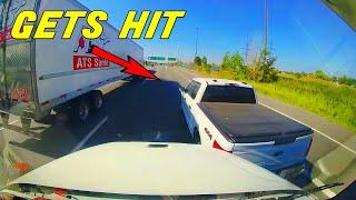 DRIVER BRAKE CHECKS SEMI-TRUCK AND *unsurprisingly* GETS REAR-ENDED | A Day in The Life of a Trucker