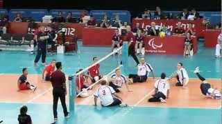 Jeux Paralympiques 2012 volley ball assis Great Britain vs Russia