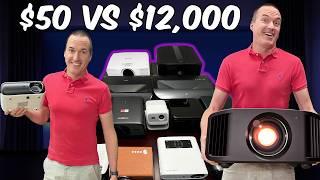 $50 vs $12,000 Projectors Side by Side || Budget vs Performance Comparisons.