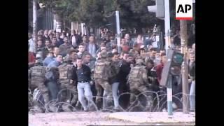 KOSOVO: MITROVICA: PROTESTORS CLASH WITH K-FOR TROOPS