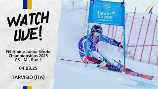 LIVE | FIS Alpine JWSC 2025 - Men - Giant Slalom Run 1 - Tarvisio (ITA)