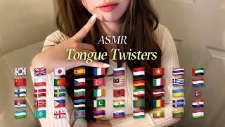 ASMR | TONGUE TWISTERS IN 50 LANGUAGES  *CHALLENGING*