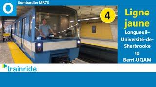 TrainRide: STM (Métro) - 🟡 Yellow Line / 4 Line (Longueuil - Université-de-Sherbrooke to Berri-UQAM)