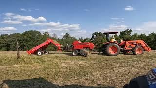 Kubota M6060 Tractor Massey Ferguson 1838 Inline Baler Its A Great Day To Bale Hay #344