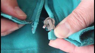 Repairing a jacket zipper at the base with your own hands