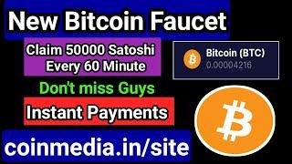 High Paying BTC Faucet | New Bitcoin Earning Site | Claim 50000 Satoshi | Every 60 Minute | Instant
