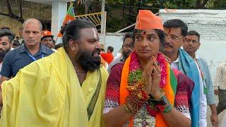 Hyderabad BJP Madhavi Latha Door to Door Campaign in Old City from Puranapul to Doodh Bowli streets