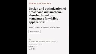 Design and optimization of broadband metamaterial absorber based on manganese for vis... | RTCL.TV