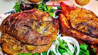 Рулька  свиная запечённая в духовке в рукаве, цыганка готовит. Gipsy cuisine.猪脚烤套