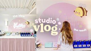 Small business Studio Makeover, Printing a giant wall mural and renovating  STUDIO VLOG