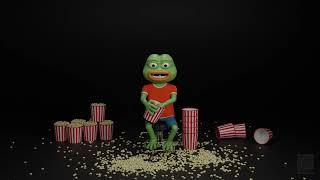 #WallpaperEngine - 3D Animated Pepe Eating Popcorn | Blender Animation