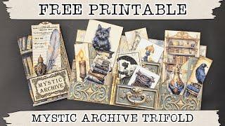 Free Printable Mystic Archive Trifold Junk Journal Kit | Dark Academia Junk Journal Freebie!