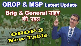 Brig & General साहब की पहल - OROP & MSP Latest Update, OROP-3 New Table?
