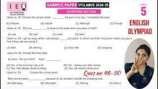 IEO Class 5 English Olympiad Sample Paper Ques no 46-50 |  English Olympiad Mock Test for Class 5