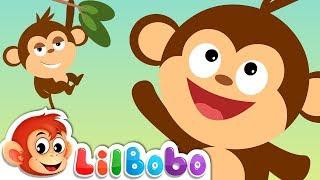 Five Little Monkeys Jumping From The Trees - Lets Learn Numbers | Little BoBo Nursery Rhymes & Songs