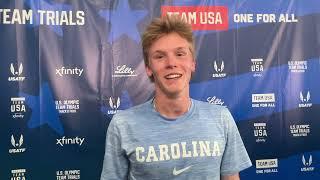 Ethan Strand After Close 1500m Semi Celebrates At Finish + Advances to Olympic Trials Final