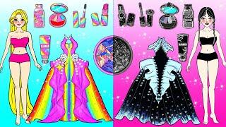 Vestido De Muñeca De Papel - Pink Vs Black Princess Dress Up and Makeup Contest - Woa Doll Español