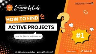How to find the Active Projects on GSSOC