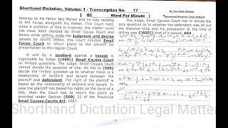 Shorthand Dictation (Legal), 80 WPM, Volume 1, Exercise 17